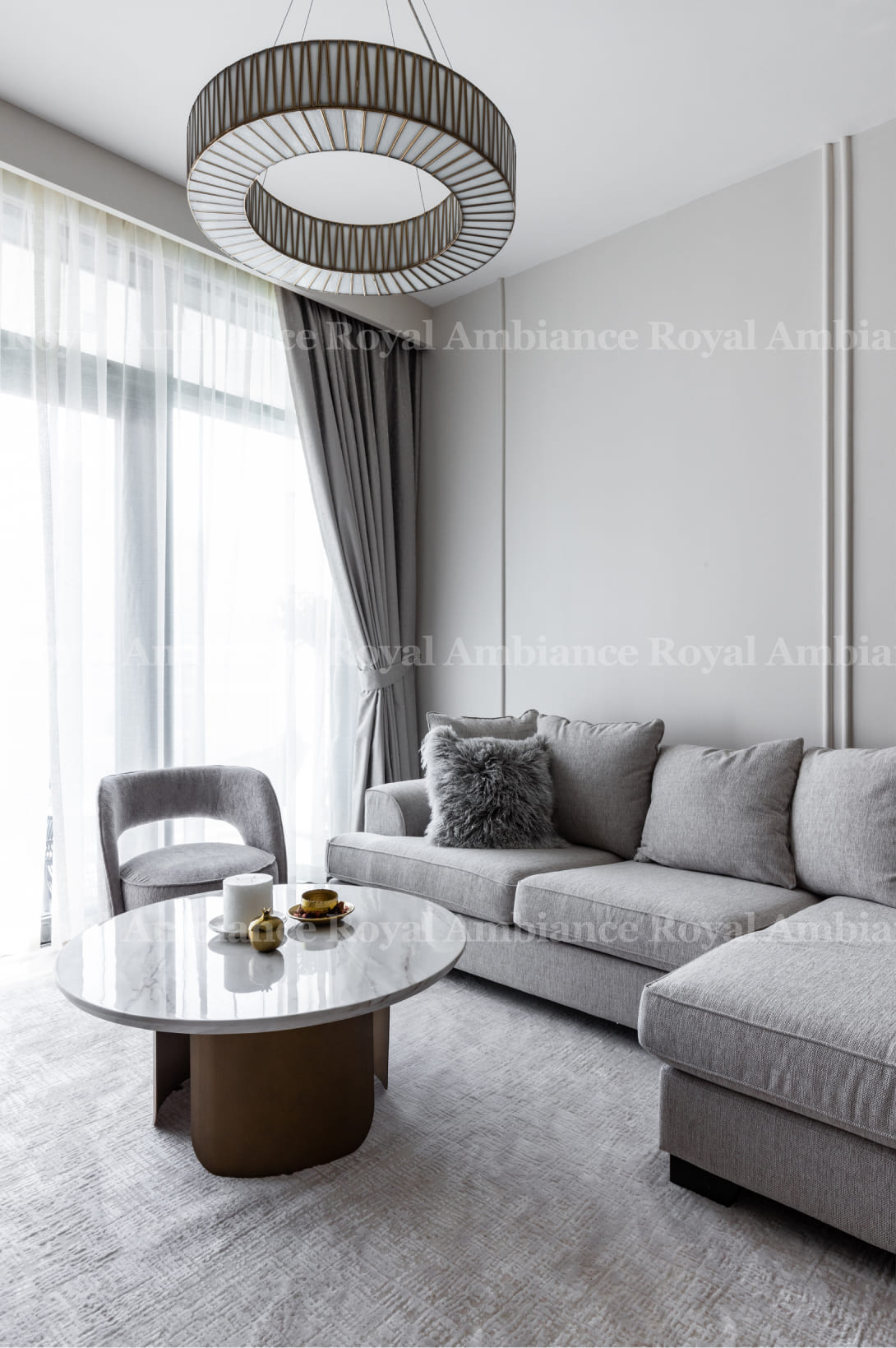 Beach Vista by Emaar Apartment Living Room Renovation Fit Out Design