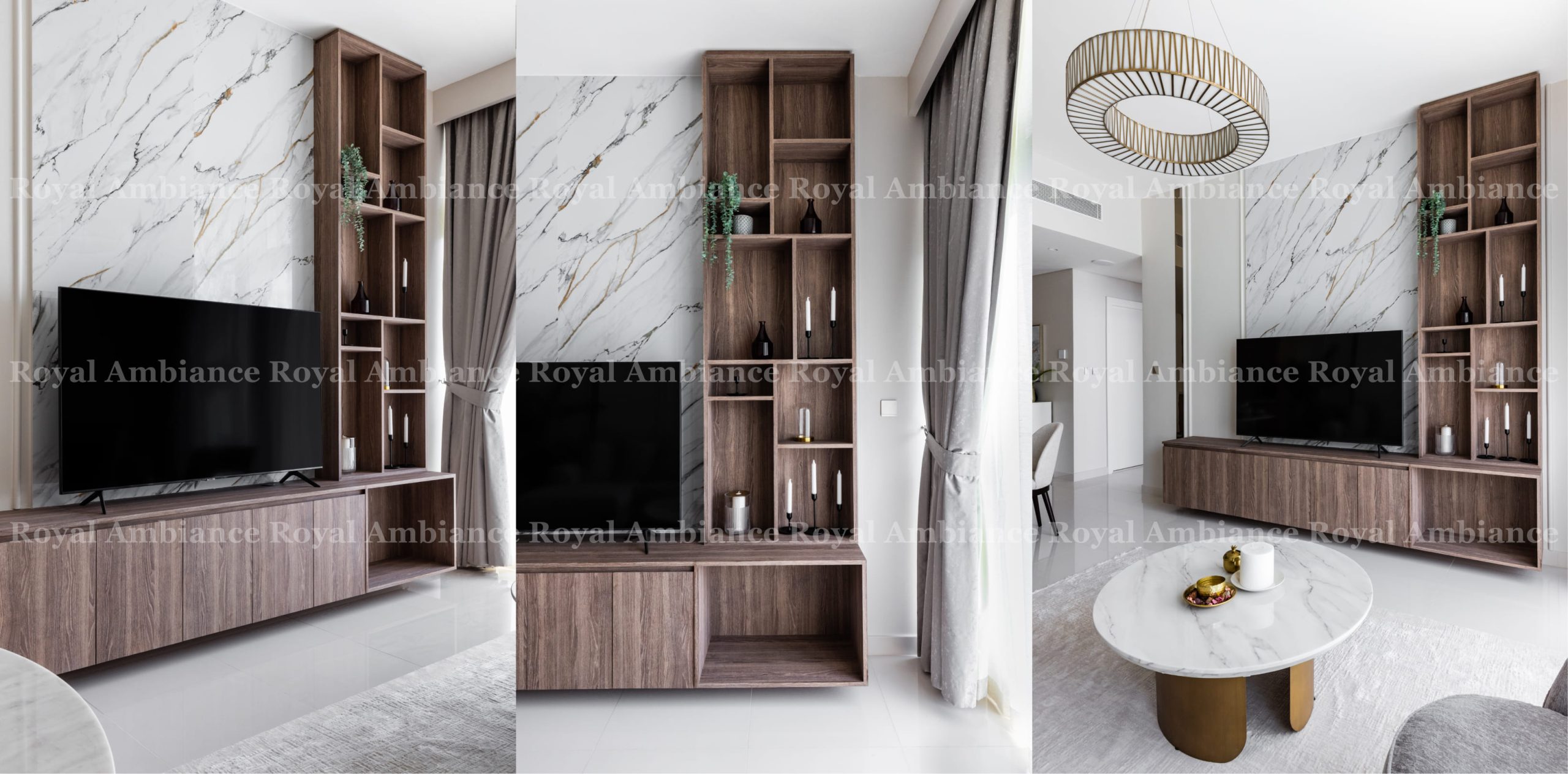 Beach Vista by Emaar Apartment TV Unit Fit Out Joinery Renovation