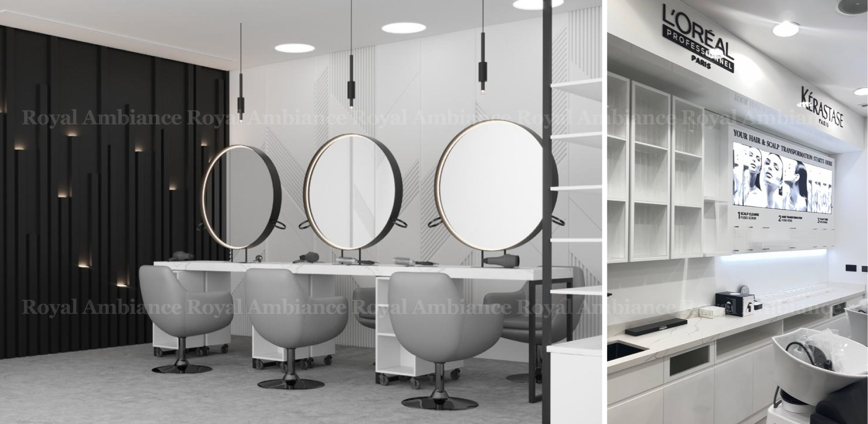 Beauty room ladies salon design fit-out and joinery hairwashing haircoloring color bar